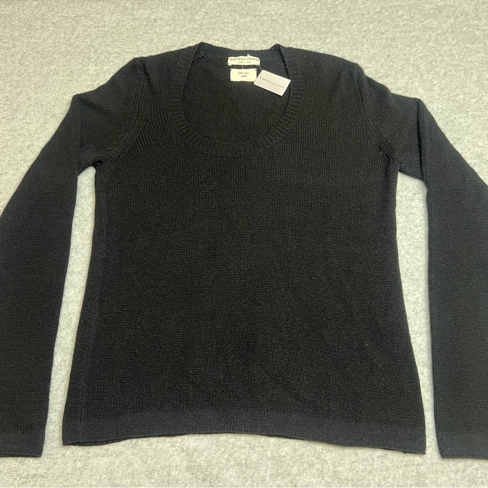 Bottega Veneta Black Scoop Neck Sweater